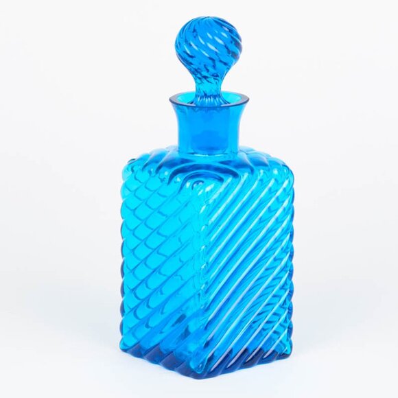 Vintage Gorgeous Cobalt Blue Decanter est.1960s - Vintage Bar - Picture 2 of 3